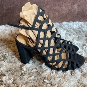 Size 6 Black Cage heels